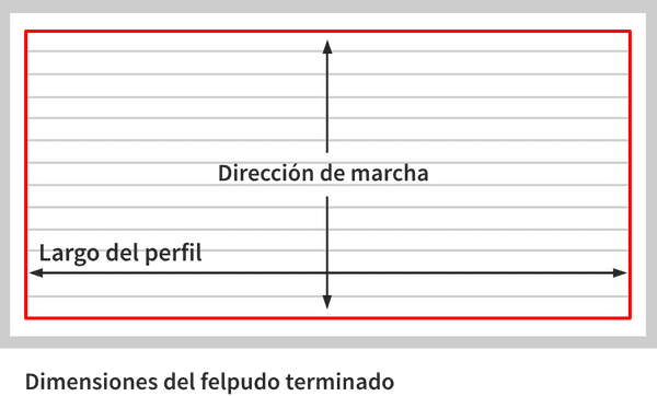 Dimensiones del felpudo terminado